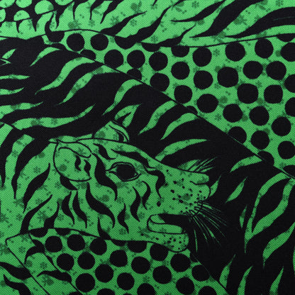Gucci Silk Tiger Print Square Scarf Green Black 4 of 5