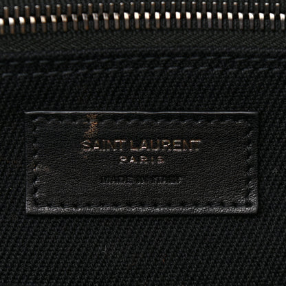 Saint Laurent Linen Calfskin Rive Gauche Tote Black 6 of 9