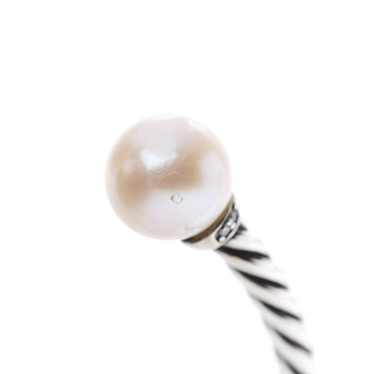 David Yurman Sterling Silver Diamond Pearl 9mm Solari Bracelet 5 of 5