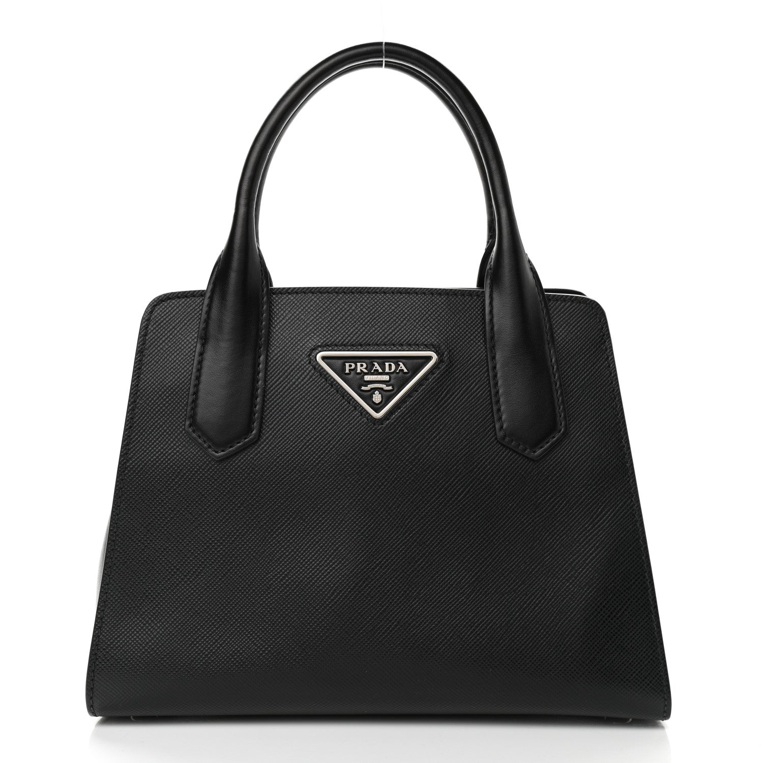 Prada Saffiano Calfskin Top Handle Tote Black 2 of 12