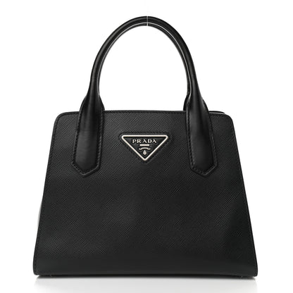 Prada Saffiano Calfskin Top Handle Tote Black 2 of 12