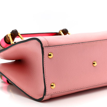 Gucci Wonka Grain Calfskin Mini Diana Tote Bag Wild Rose Fuxia Fluo 9 of 15
