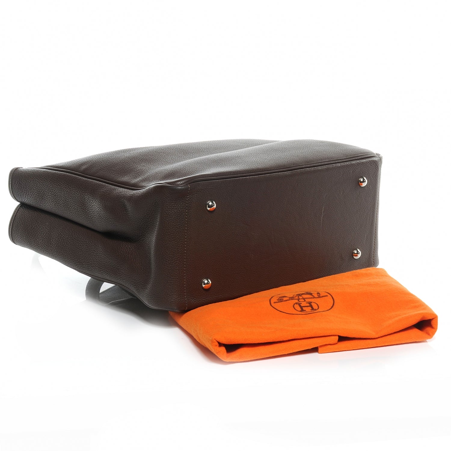 Hermes Taurillon Clemence Victoria II Cabas 32 Chocolate 4 of 6