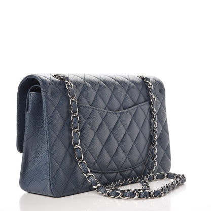 Chanel Caviar Quilted Medium Double Flap Dark Blue 4 of 8