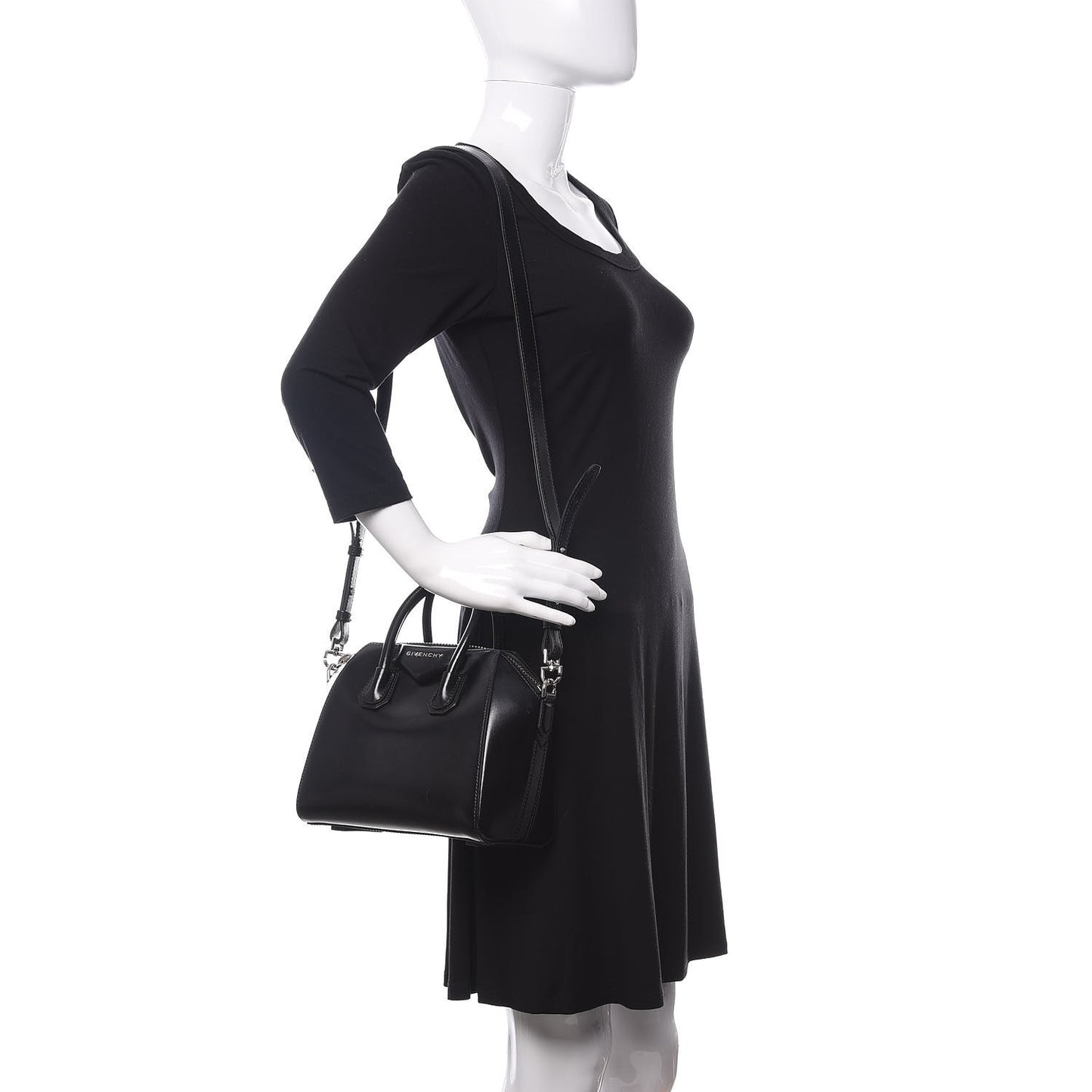 Shiny Lord Calfskin Mini Antigona Black
