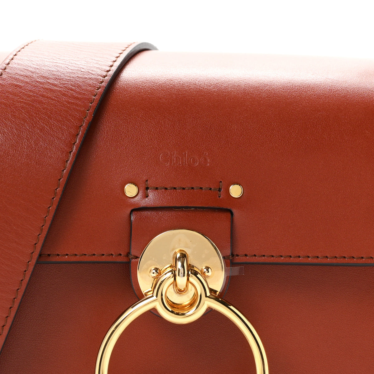 Chloe Calfskin Suede Small Tess Bag Sepia Brown 8 of 10