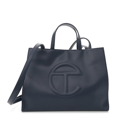 Telfar Vegan Leather Medium Shopping Bag Navy 1 of 11