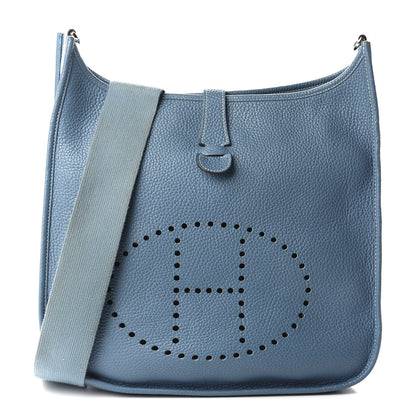Hermes Taurillon Clemence Evelyne III GM Blue Jean 1 of 14