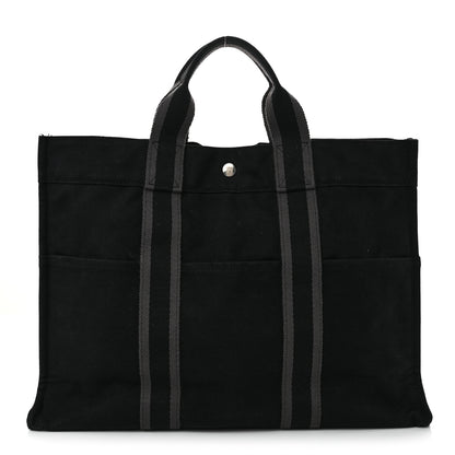 Hermes Canvas Herline MM Tote Black 1 of 15