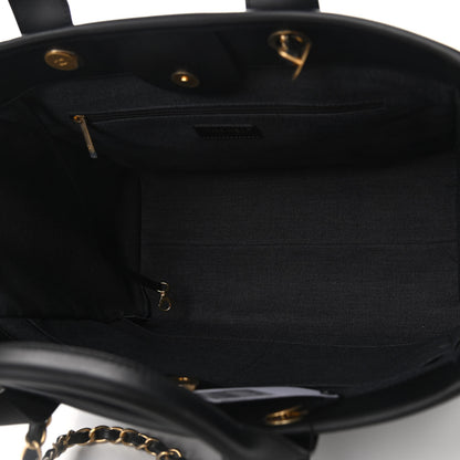 Chanel Calfskin Medium Deauville Tote Black 5 of 9