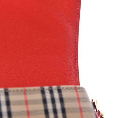 Burberry Patent 1983 Knight Check Link Shoulder Bag Bright Red 13 of 15