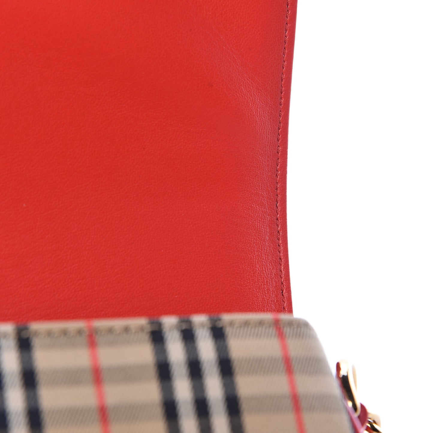 Patent 1983 Knight Check Link Shoulder Bag Bright Red