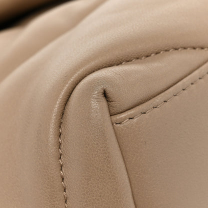 Saint Laurent Lambskin Quilted Small Loulou Puffer Monogram Chain Satchel Dark Beige 13 of 15