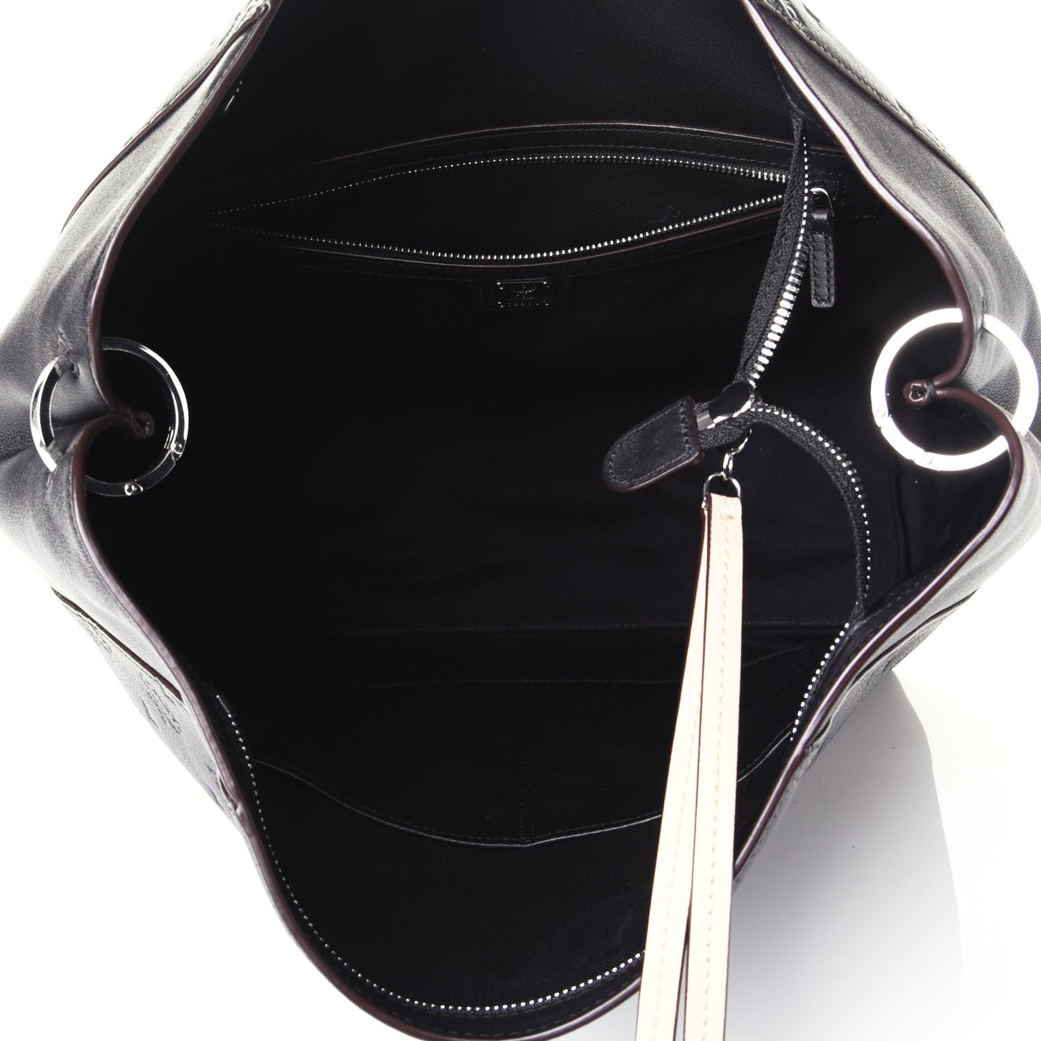 MCM Calfskin Ottomar Monogram Large Klara Hobo Black 4 of 9