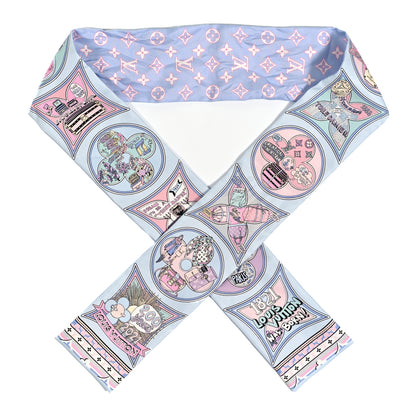 Louis Vuitton Silk Monogram Louis In A Comic Bandeau Bleu 1 of 4