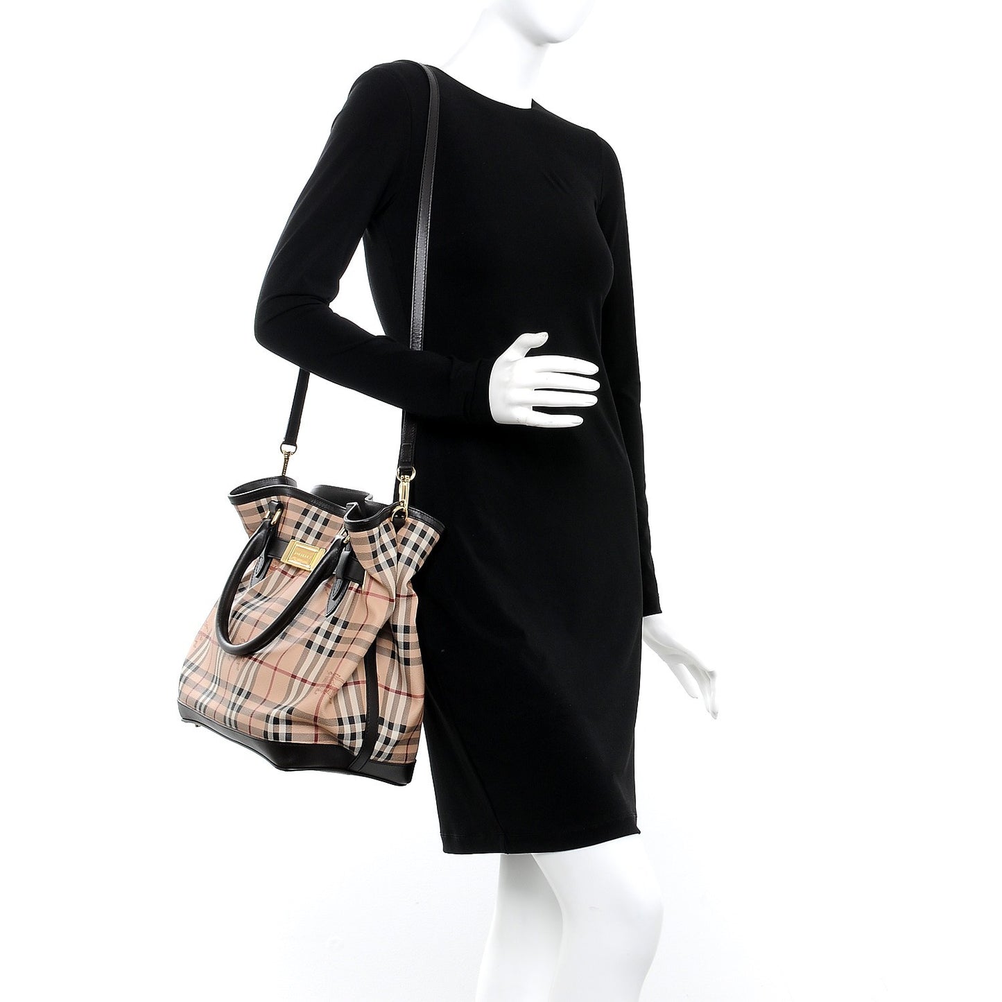 Haymarket Check Medium Golderton Tote Chocolate