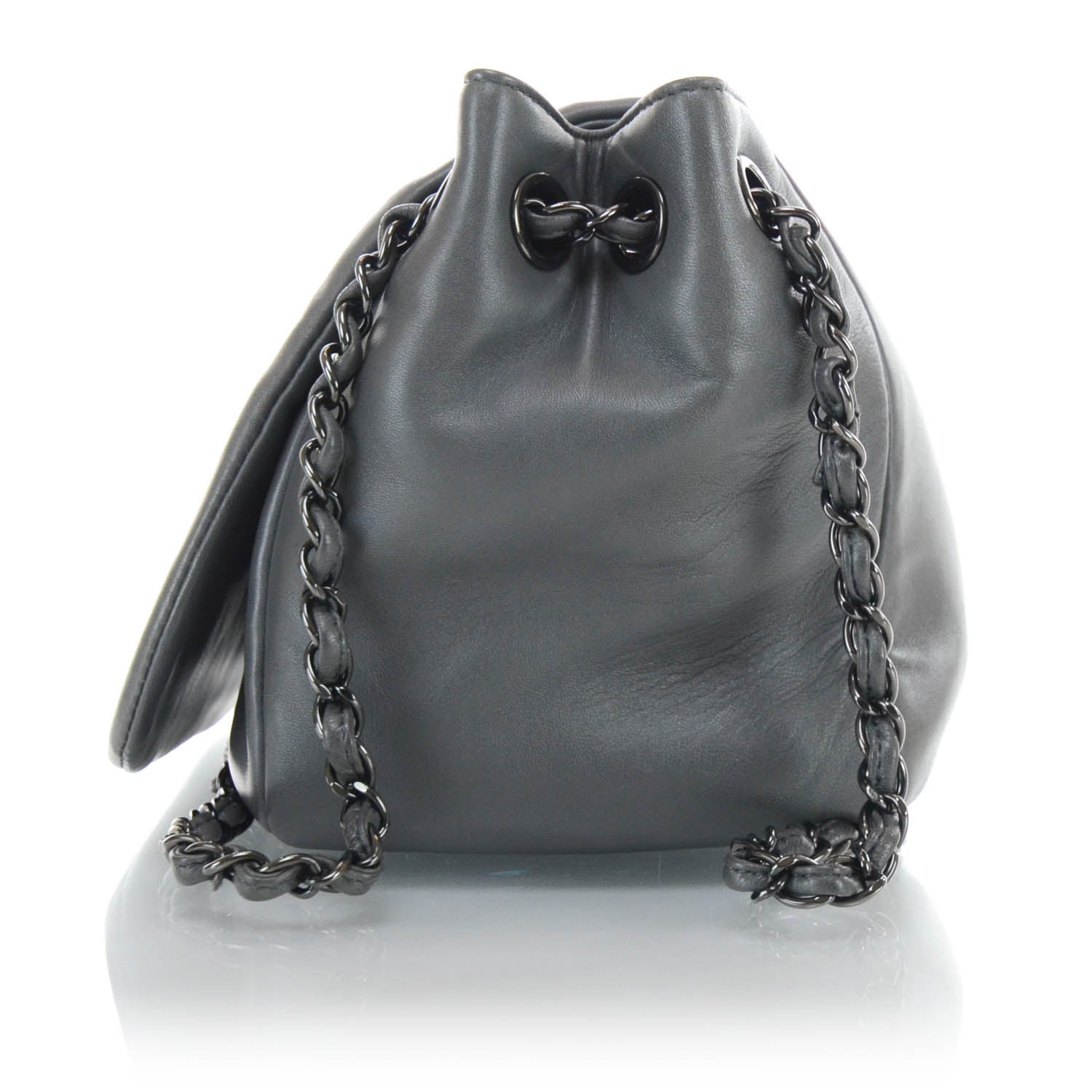 Chanel Lambskin Studded Flap Gray 4 of 10