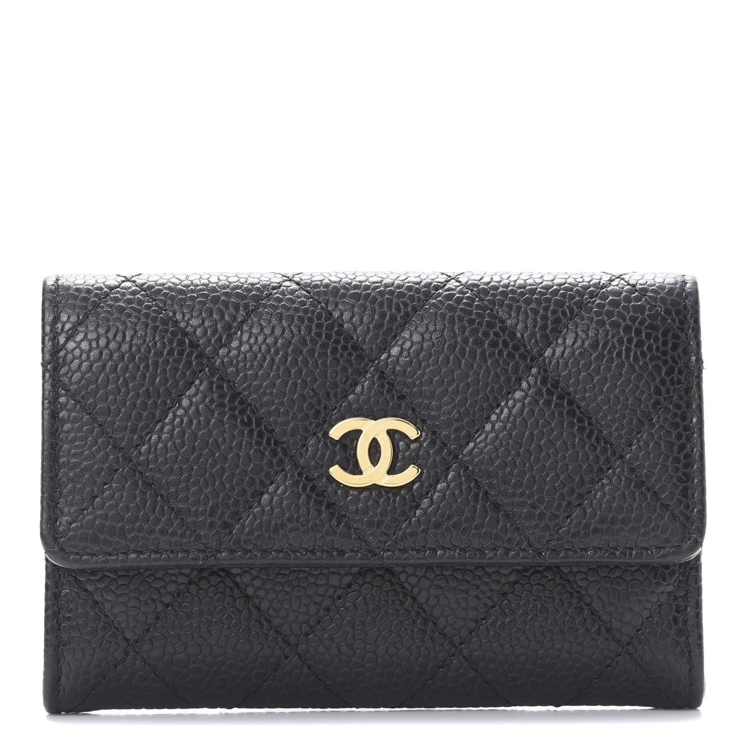 Chanel Caviar Quilted Flap Card Holder Black 1 of 9