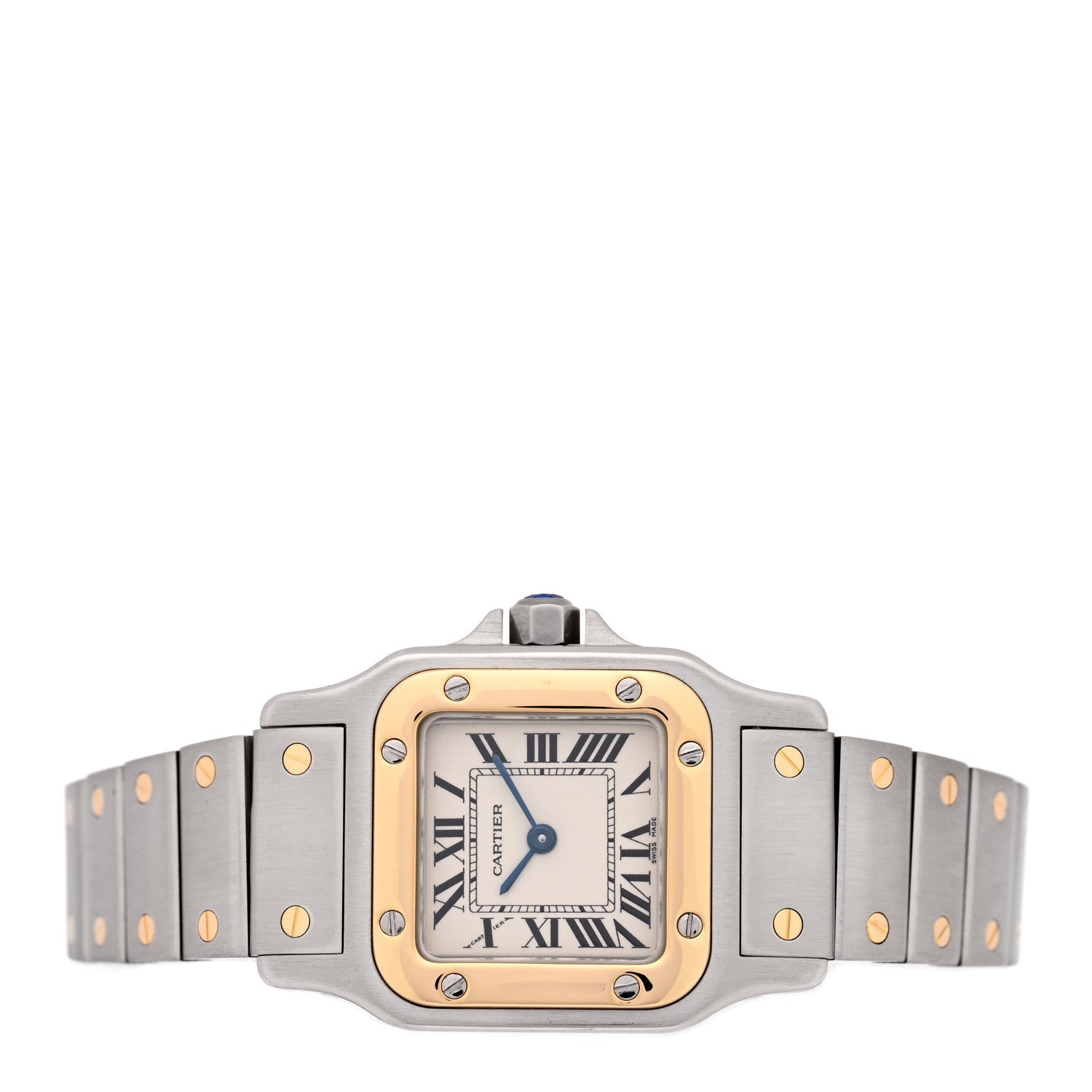 Cartier Stainless Steel 18K Yellow Gold 24mm Santos De Cartier Galbee Quartz Watch 2 of 5