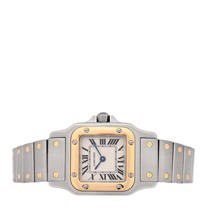 Cartier Stainless Steel 18K Yellow Gold 24mm Santos De Cartier Galbee Quartz Watch 2 of 5