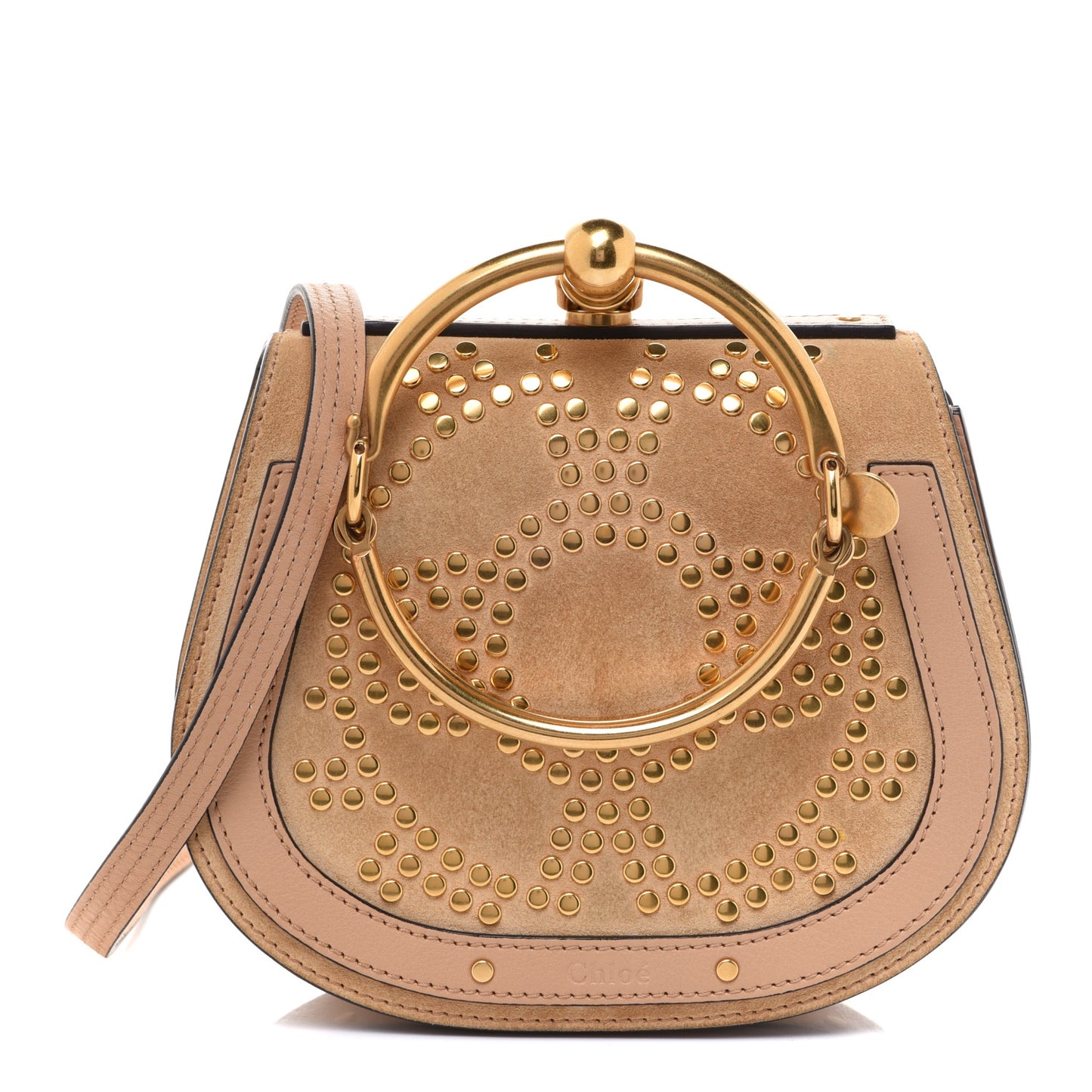Calfskin Suede Small Constellation Studs Nile Bracelet Bag Blush Nude