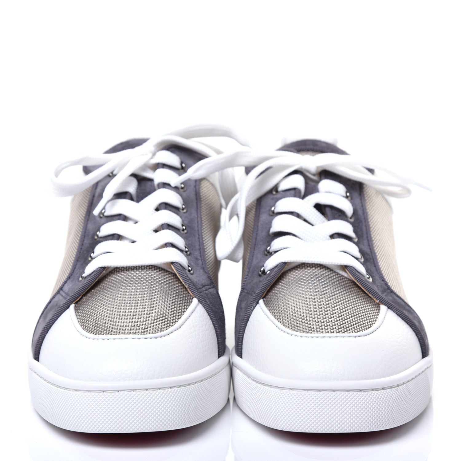 Christian Louboutin Calfskin Mens Rantulow Orlato Flat Sneakers 44 White Grey 2 of 9