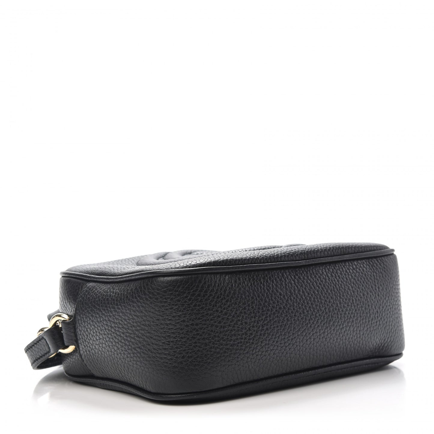 Pebbled Calfskin Small Soho Disco Bag Black