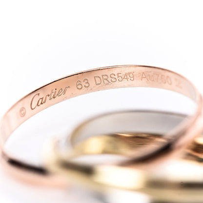 Cartier 18K Pink Yellow White Gold Small Trinity Ring 63 10.25 4 of 5