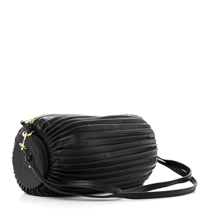 Loewe Lambskin Pleated Bracelet Pouch Shoulder Bag Black 3 of 10