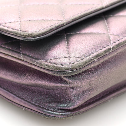 Chanel Iridescent Lambskin Quilted Reissue Wallet On Chain WOC Light Purple 9 of 10