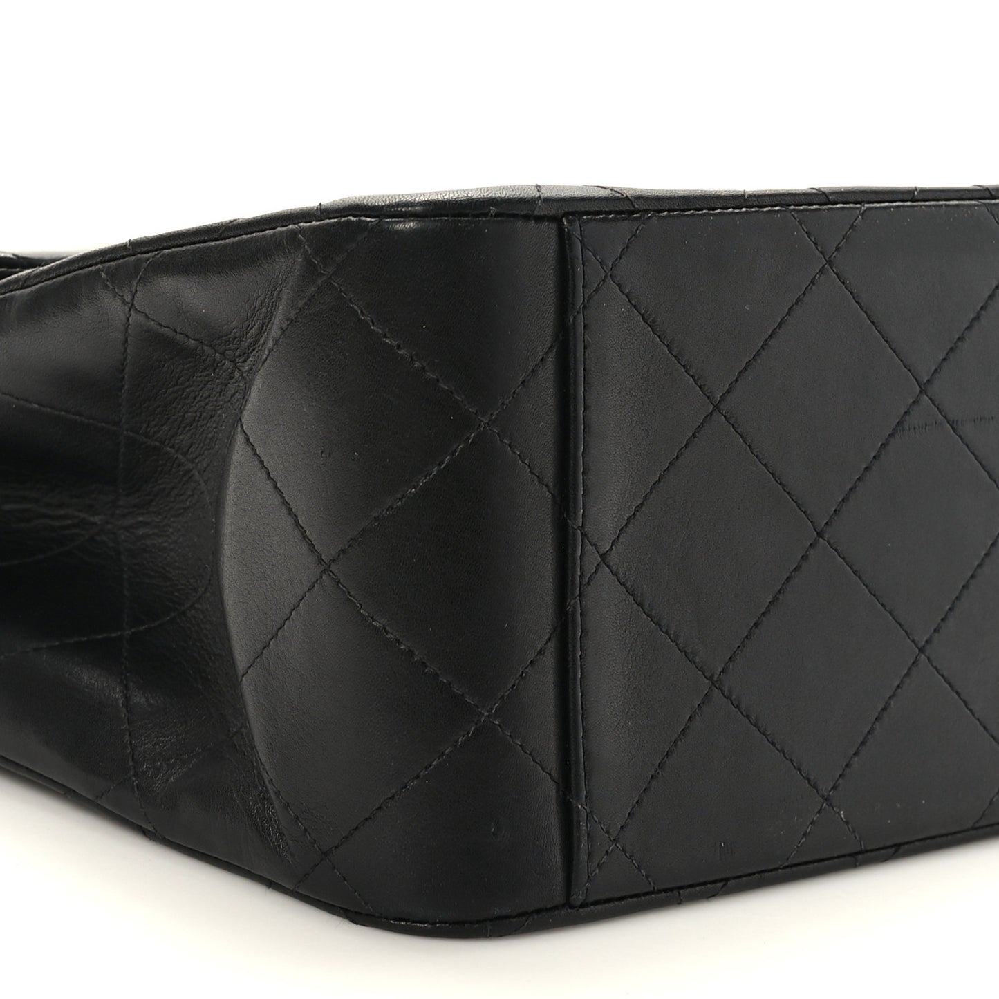 Lambskin Quilted XL Jumbo Single Flap Black