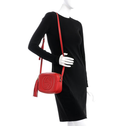 Gucci Pebbled Calfskin Small Soho Disco Bag Tabasco Red 2 of 8