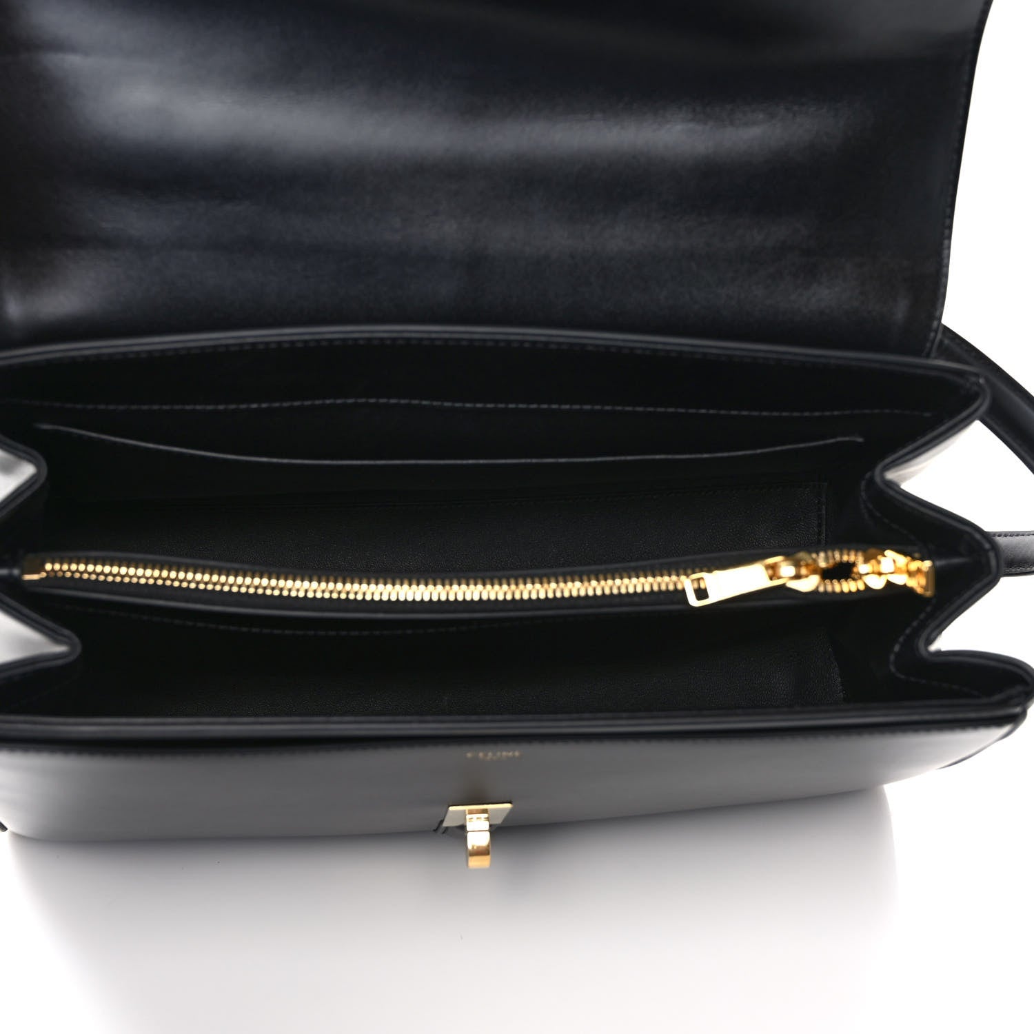 Celine Satinated Calfskin Medium 16 Top Handle Bag Black 5 of 11
