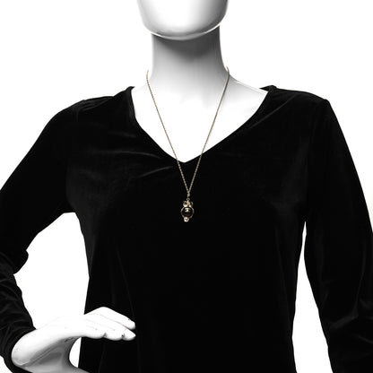 Chanel Resin Pearl CC Owl Necklace Gold Black 2 of 5