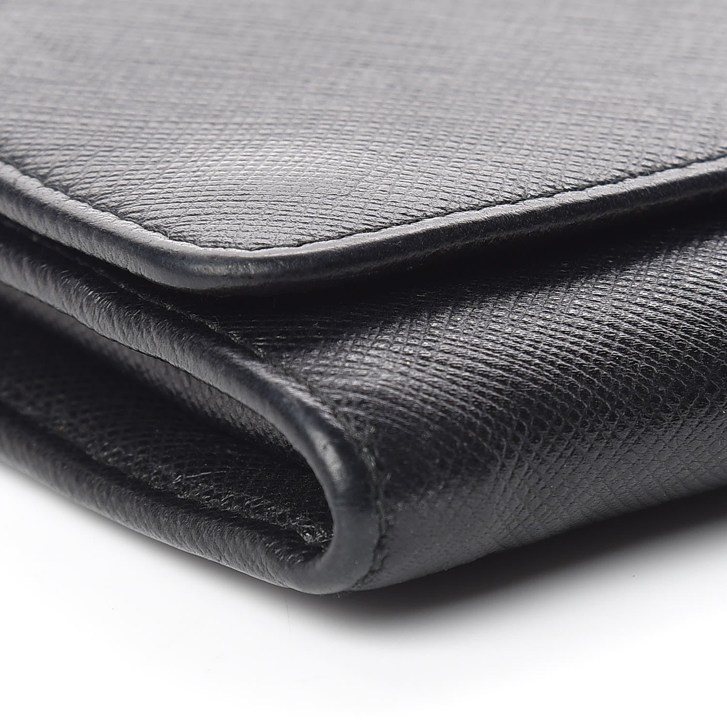 Prada Saffiano Bi-Color Wallet On Chain Black Fuoco 7 of 9