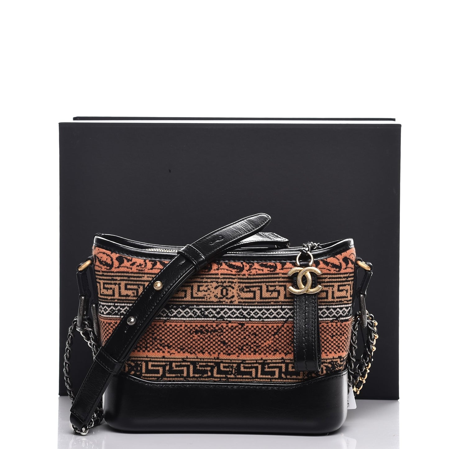 Knit Calfskin Small Gabrielle Hobo Black Multicolor