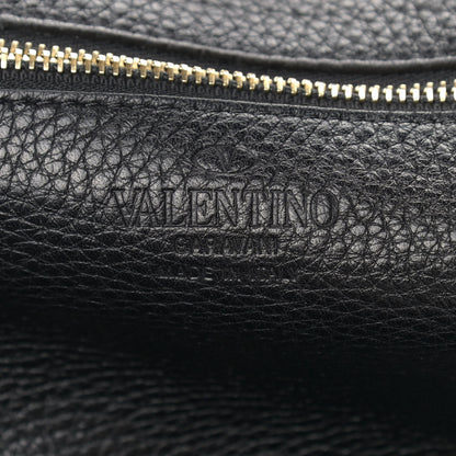 Valentino Garavani Pebbled Calfskin Medium Rockstud Tote Black 5 of 7