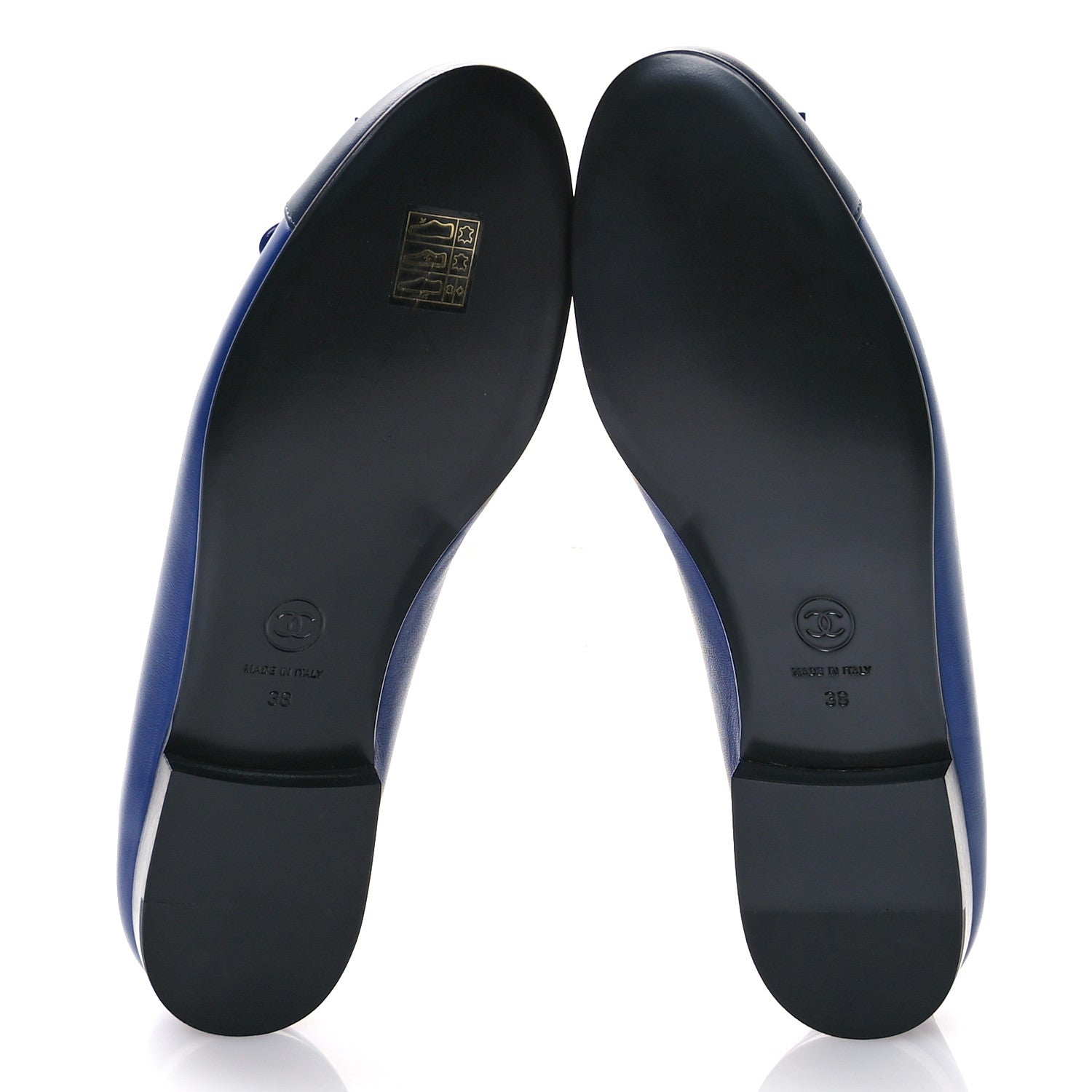Chanel Lambskin CC Cap Toe Ballerina Flats 38 Navy 5 of 7