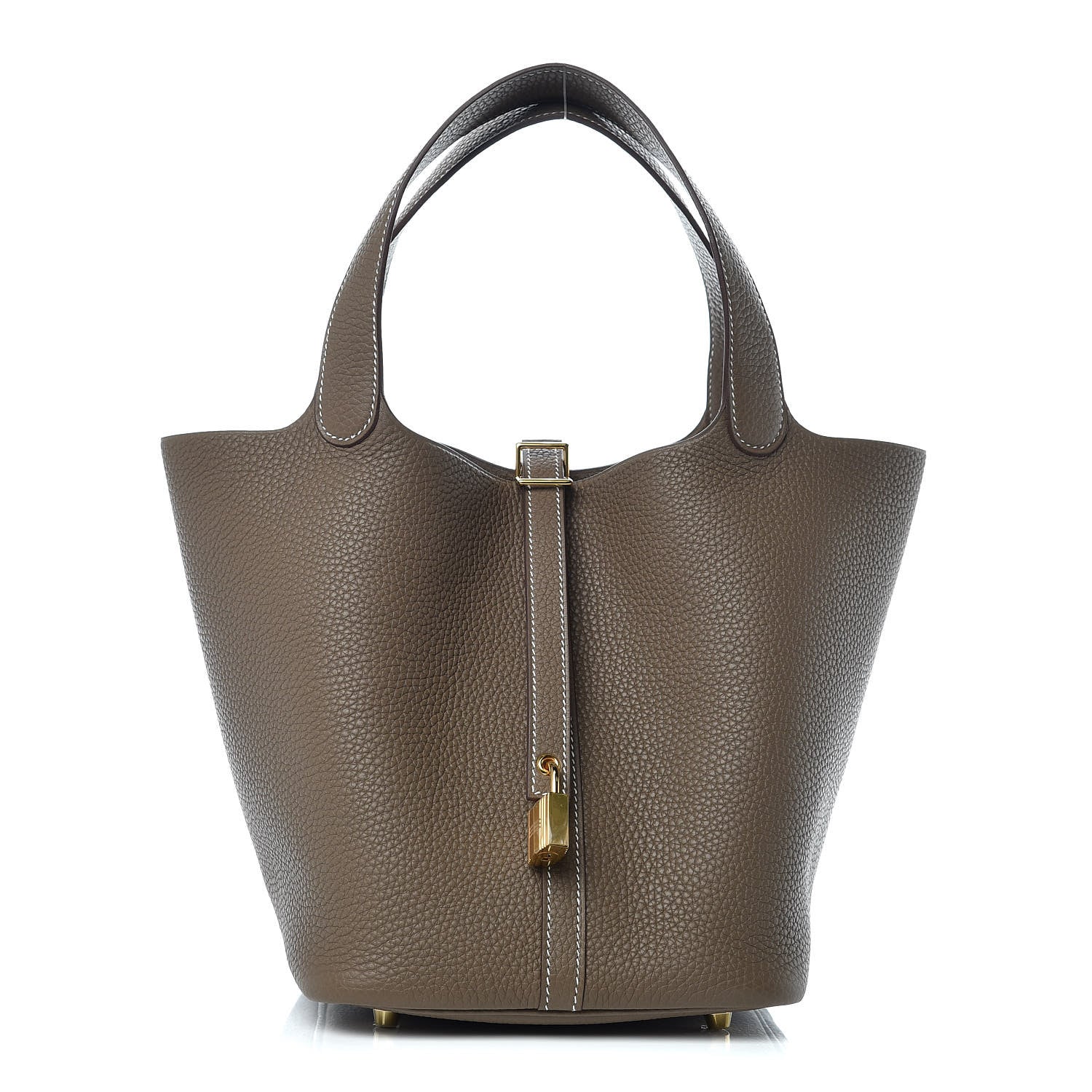 Hermes Taurillon Clemence Picotin Lock 22 MM Etoupe 1 of 14