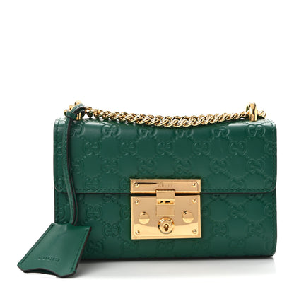 Gucci Guccissima Small Padlock Shoulder Bag Emerald 1 of 12