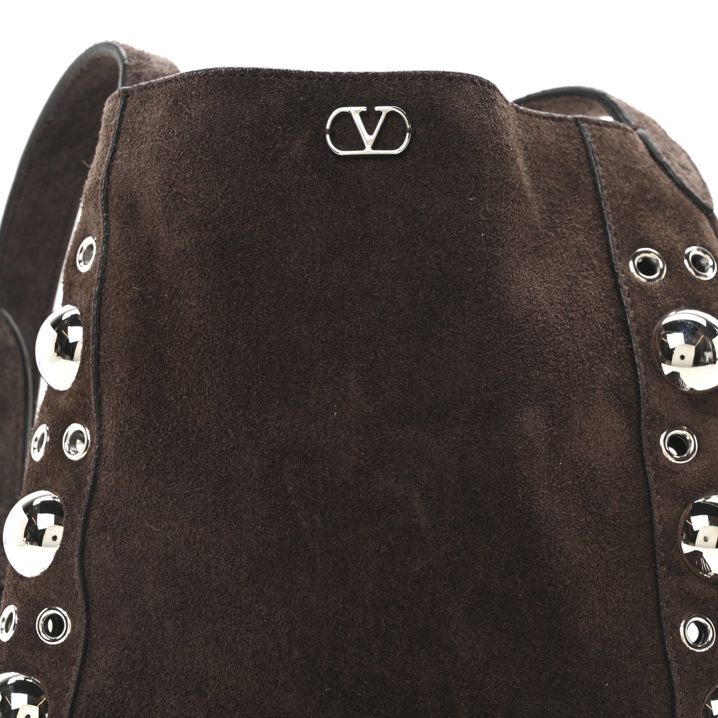 Suede Studded Nellcote Fringe Shoulder Bag Brown