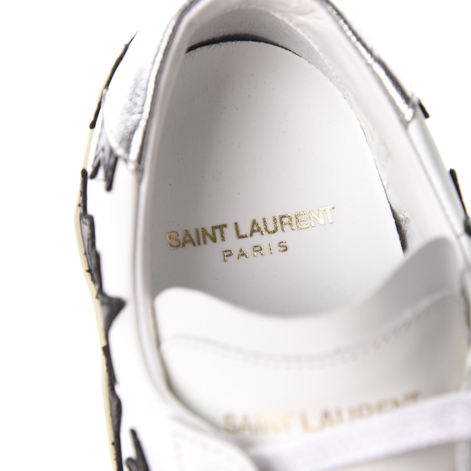 Saint Laurent Calfskin Star Court Sneakers 36 White Black 8 of 11