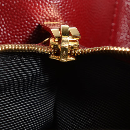 Saint Laurent Grain De Poudre Matelasse Chevron Monogram Shopping Bag Oxblood 16 of 16