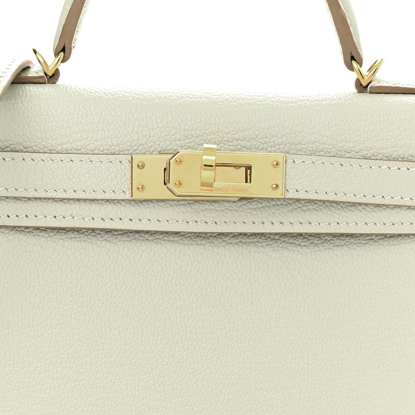 Chevre Mysore Horseshoe Mini Kelly Sellier 20 Gris Perle Anemone