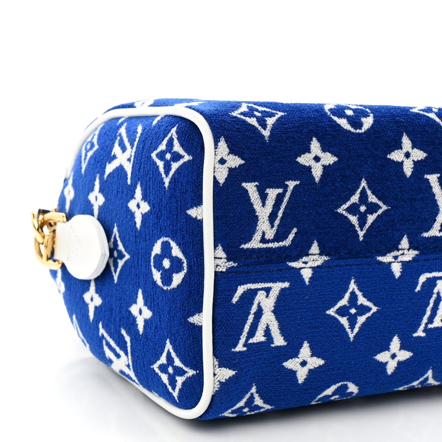 Jacquard Velvet Monogram LV Match Speedy Bandouliere 20 Blue
