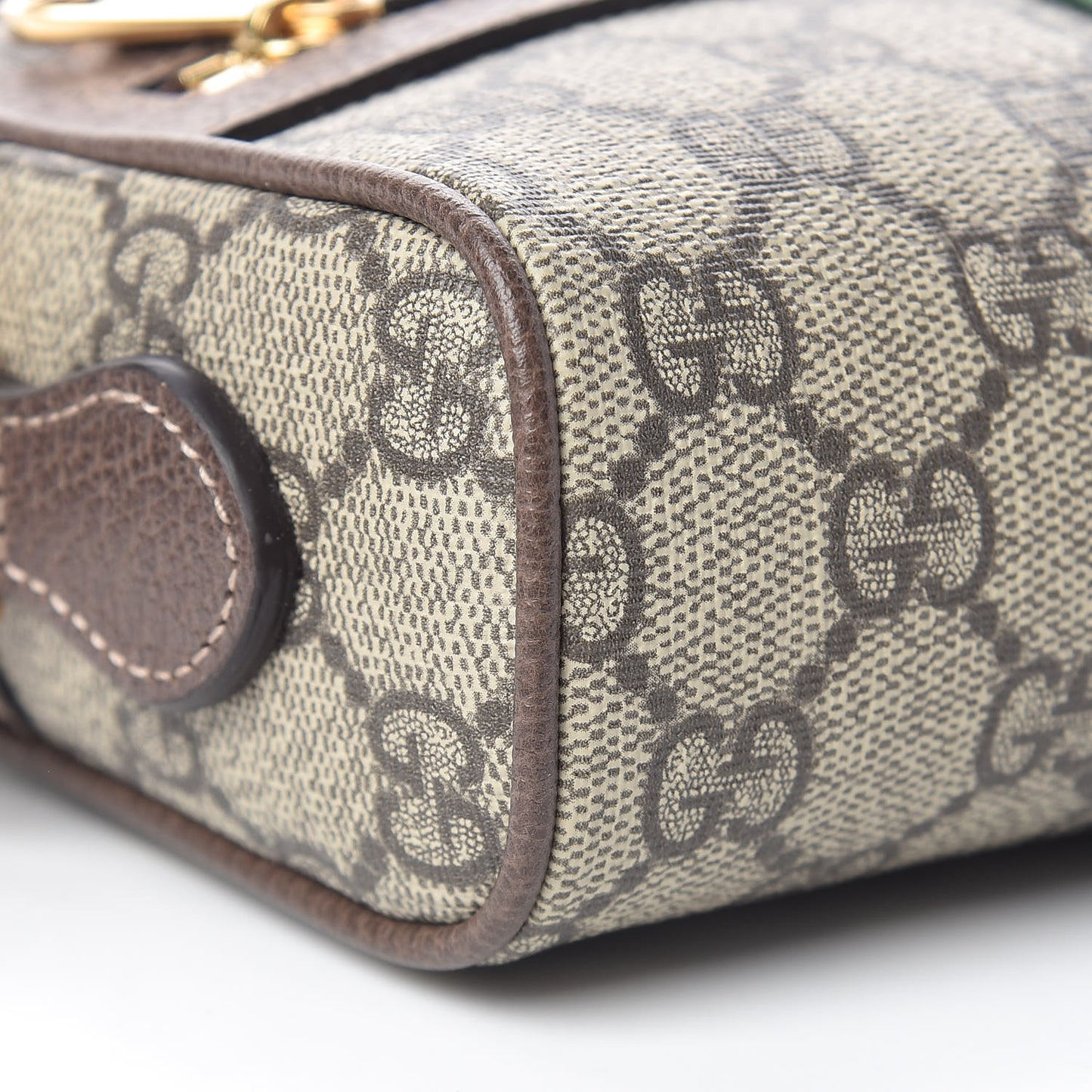 GG Supreme Monogram Web Mini Ophidia Shoulder Bag Brown