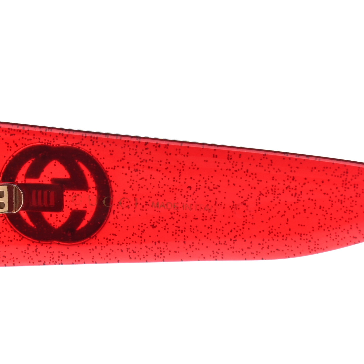 Gucci Acetate Square Frame Sunglasses GG0053S Glitter Red 6 of 11