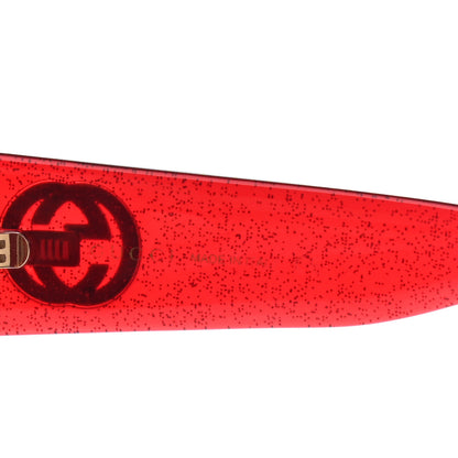 Gucci Acetate Square Frame Sunglasses GG0053S Glitter Red 6 of 11