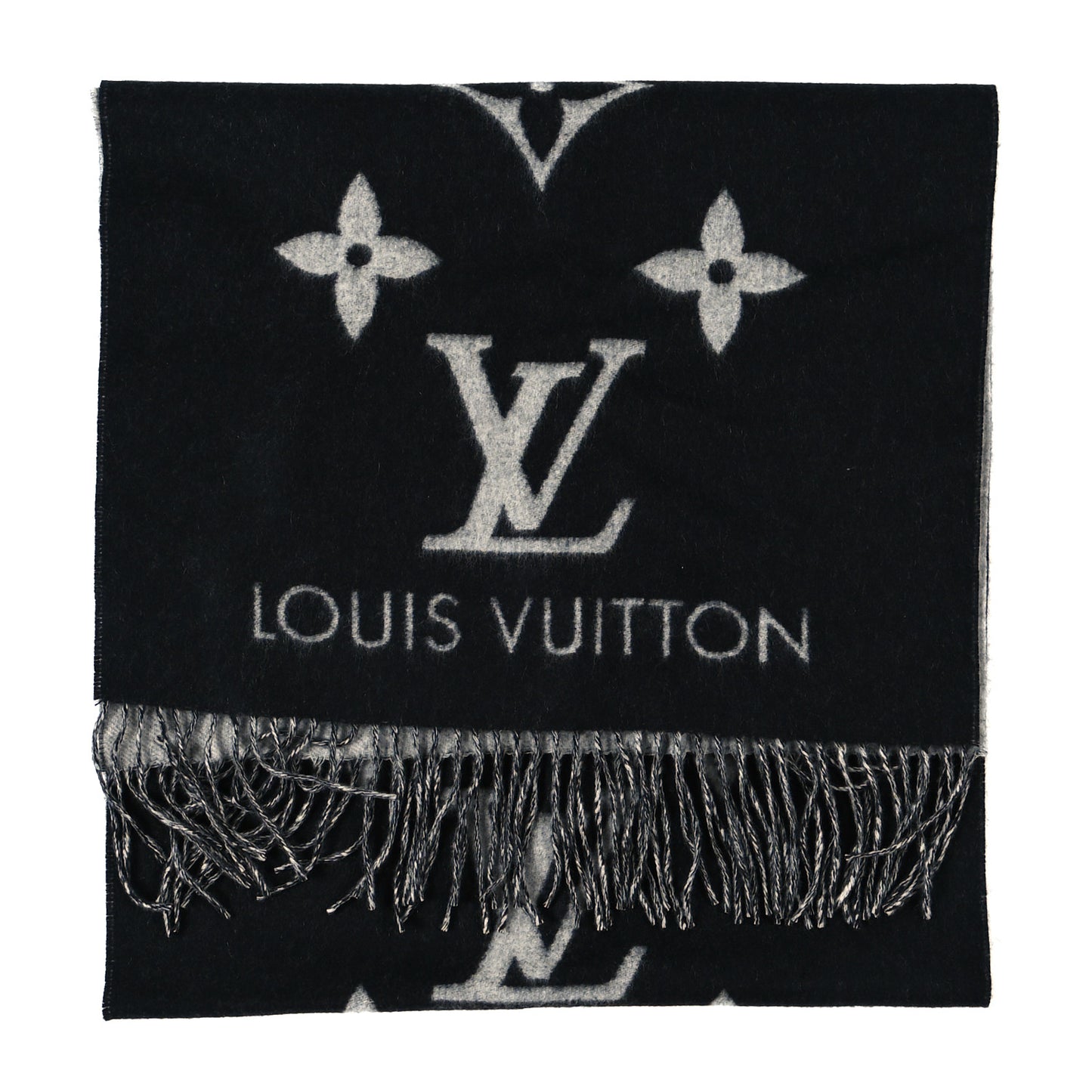 Cashmere Monogram Reykjavik Scarf Black