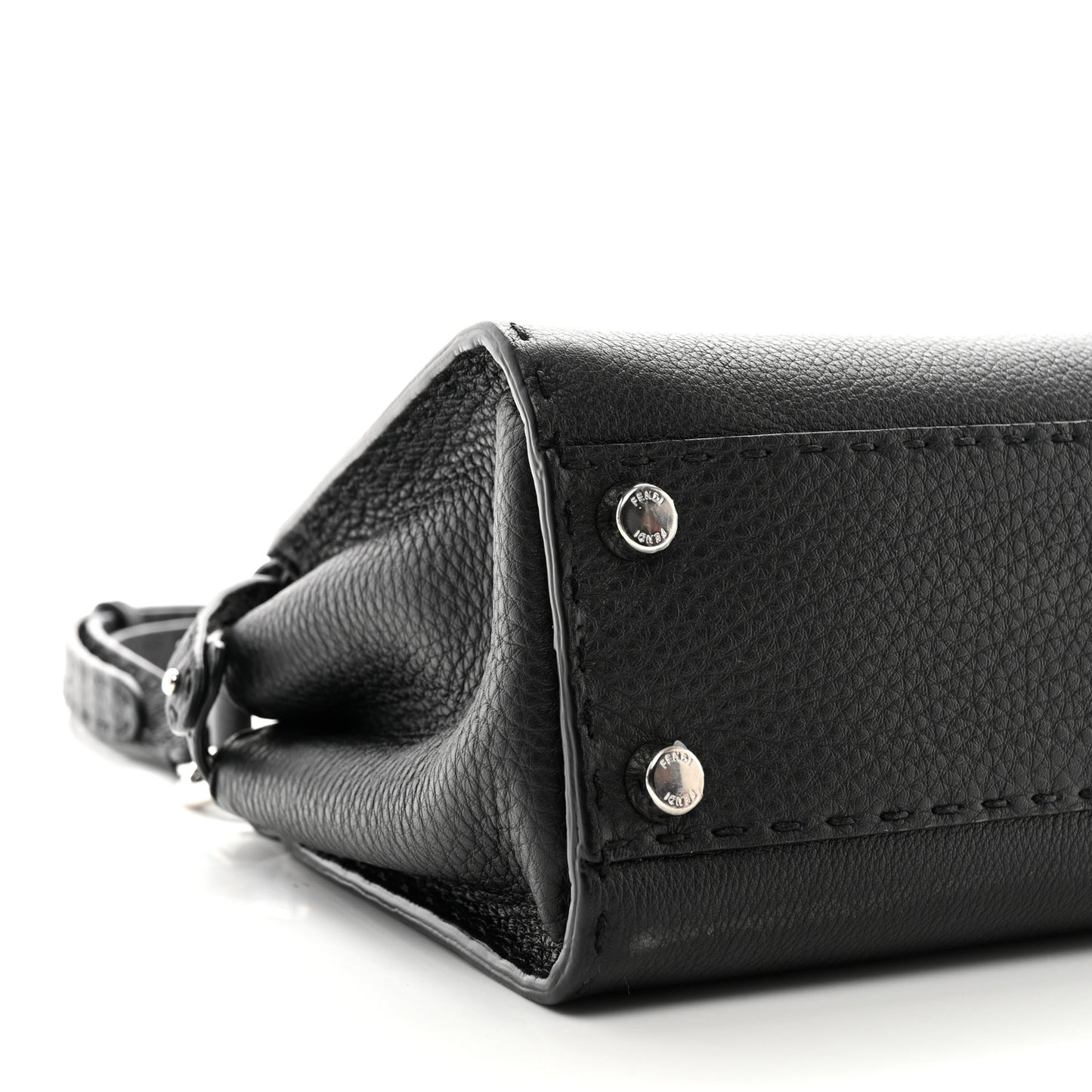 Cuoio Romano Selleria Bi-Color Mini Peekaboo Iconic Satchel Black Mou